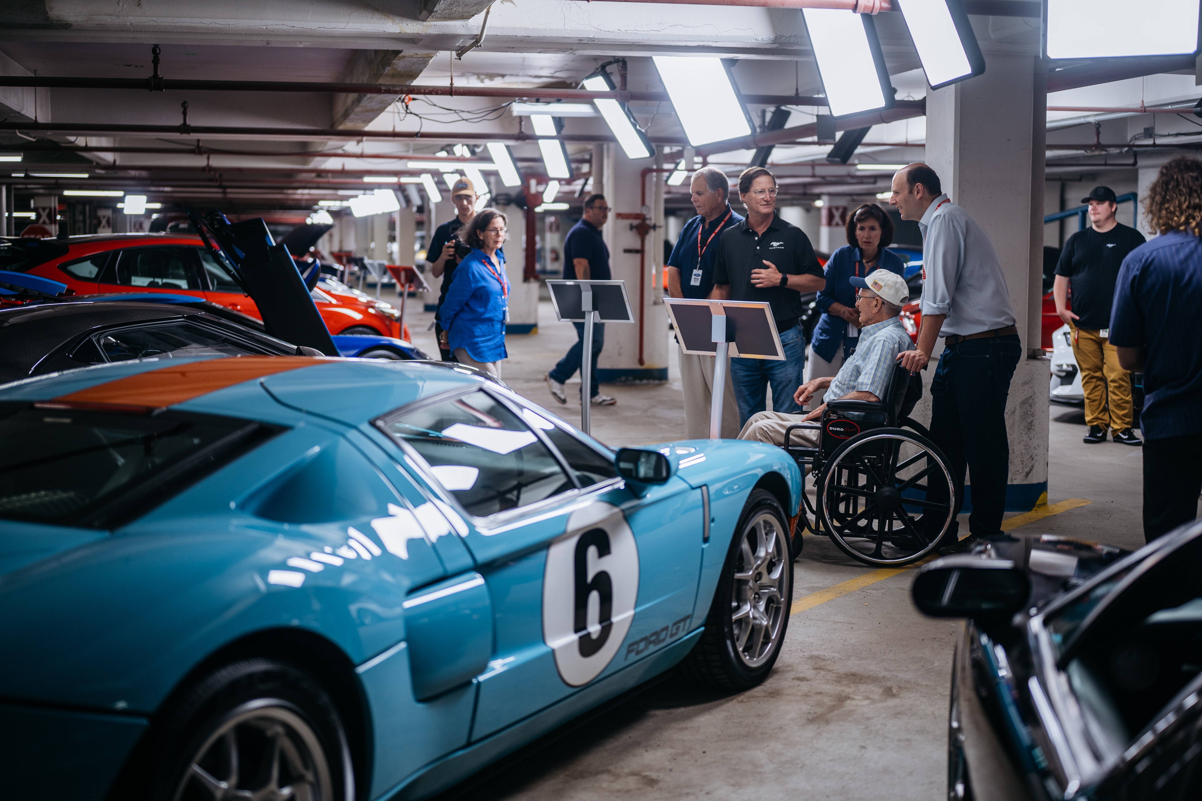Bill McCubbin, a 102-year-old World War II veteran, marveled as he toured the Heritage Fleet of landmark Ford vehicles. 